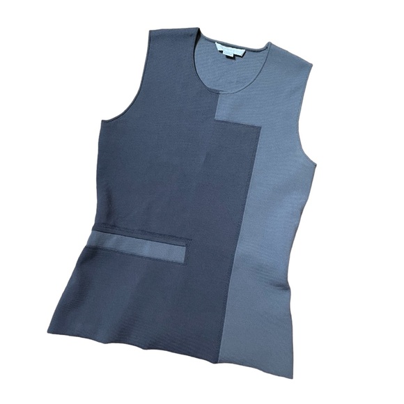 Alexander Wang Grey Geometric Knit Peplum Top - Picture 1 of 7